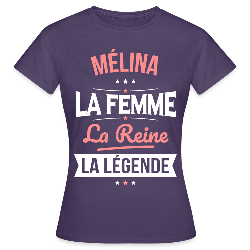 T-shirt Femme - Mélina - la Femme - la Reine - la Légende - violet foncé