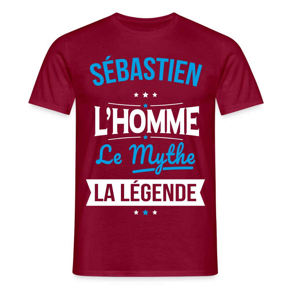 T-shirt Homme - Sébastien - l'Homme - le Mythe - la Légende - rouge brique