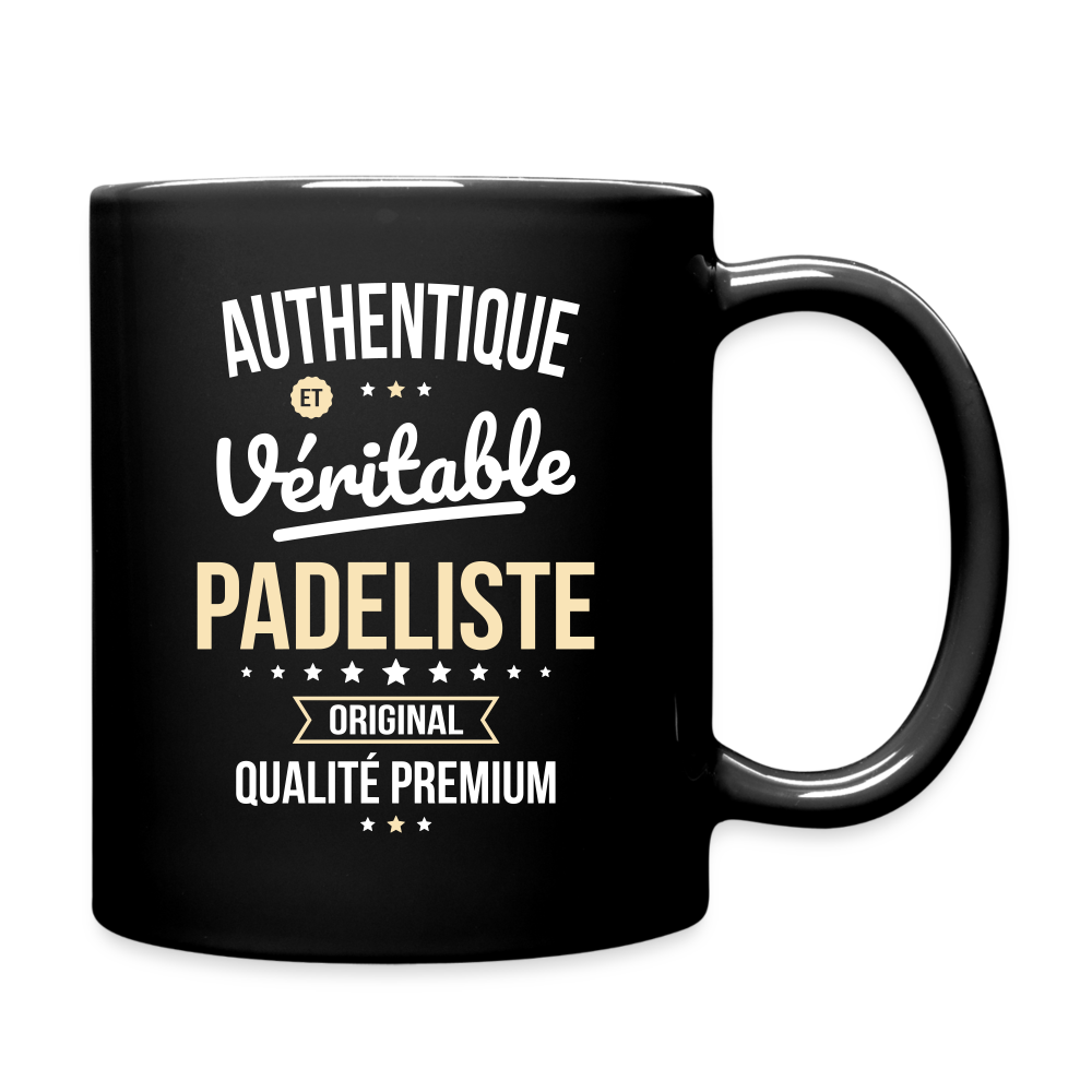 Mug uni - Authentique et véritable Padeliste - noir