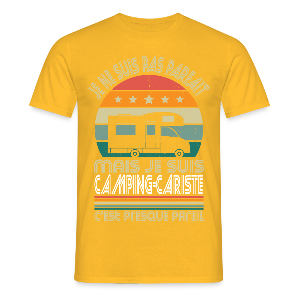 T-shirt Homme - Je ne suis pas parfait mais je suis Camping-Cariste - jaune