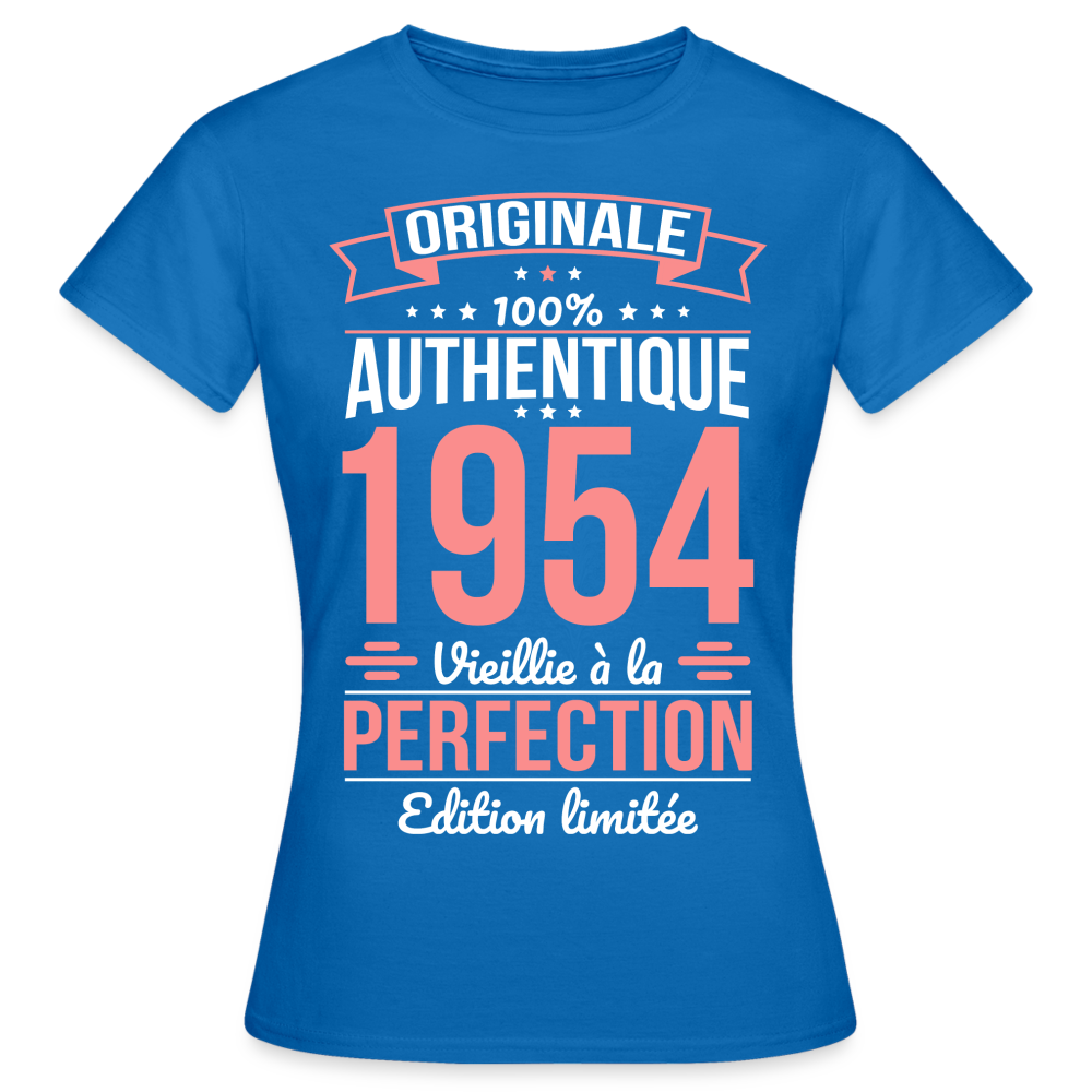 T-shirt Femme - Anniversaire 71 Ans - Originale 1954 - bleu royal