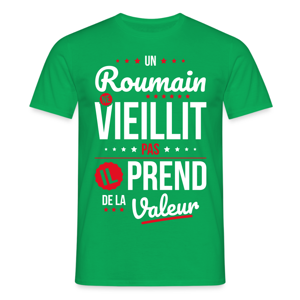 T-shirt Homme - Un Roumain ne vieillit pas - vert