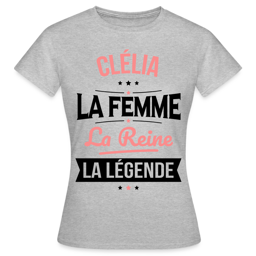 T-shirt Femme - Clélia - la Femme - la Reine - la Légende - gris chiné