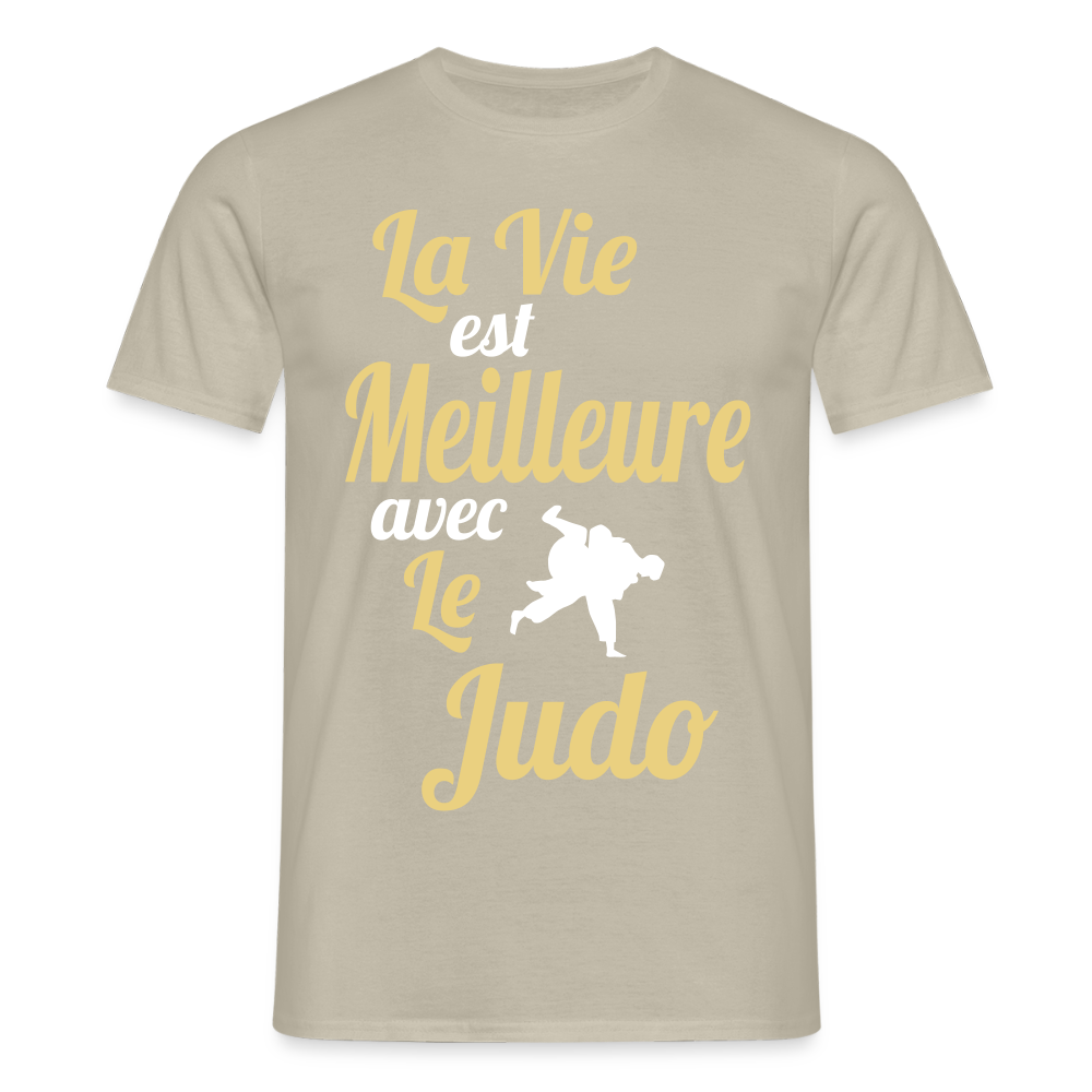 T-shirt Homme - La vie est meilleure avec le Judo - beige sable