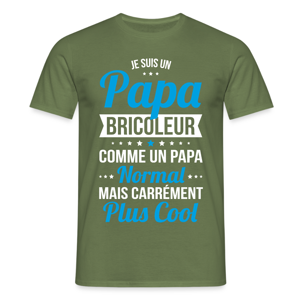 T-shirt Homme - Papa bricoleur plus cool - vert militaire