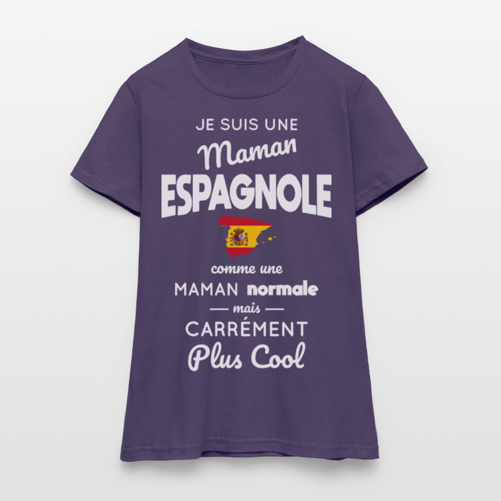 T-shirt Femme - Maman Espagnole plus cool - violet foncé
