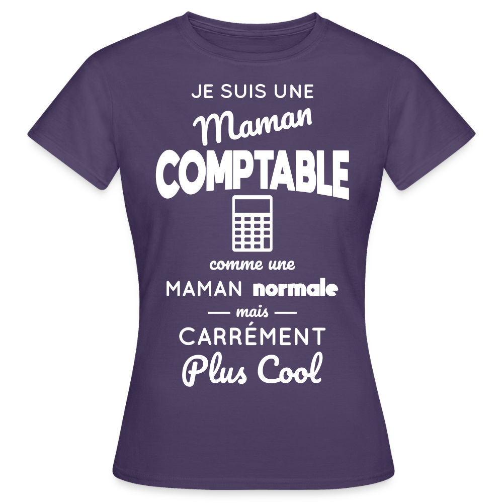 T-shirt Femme - Maman comptable plus cool - violet foncé