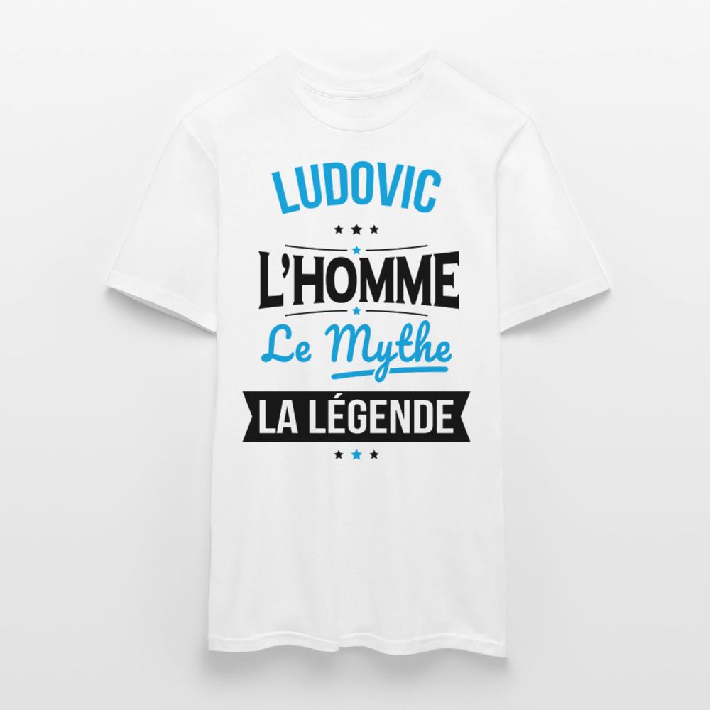 T-shirt Homme - Ludovic - l'Homme - le Mythe - la Légende - blanc
