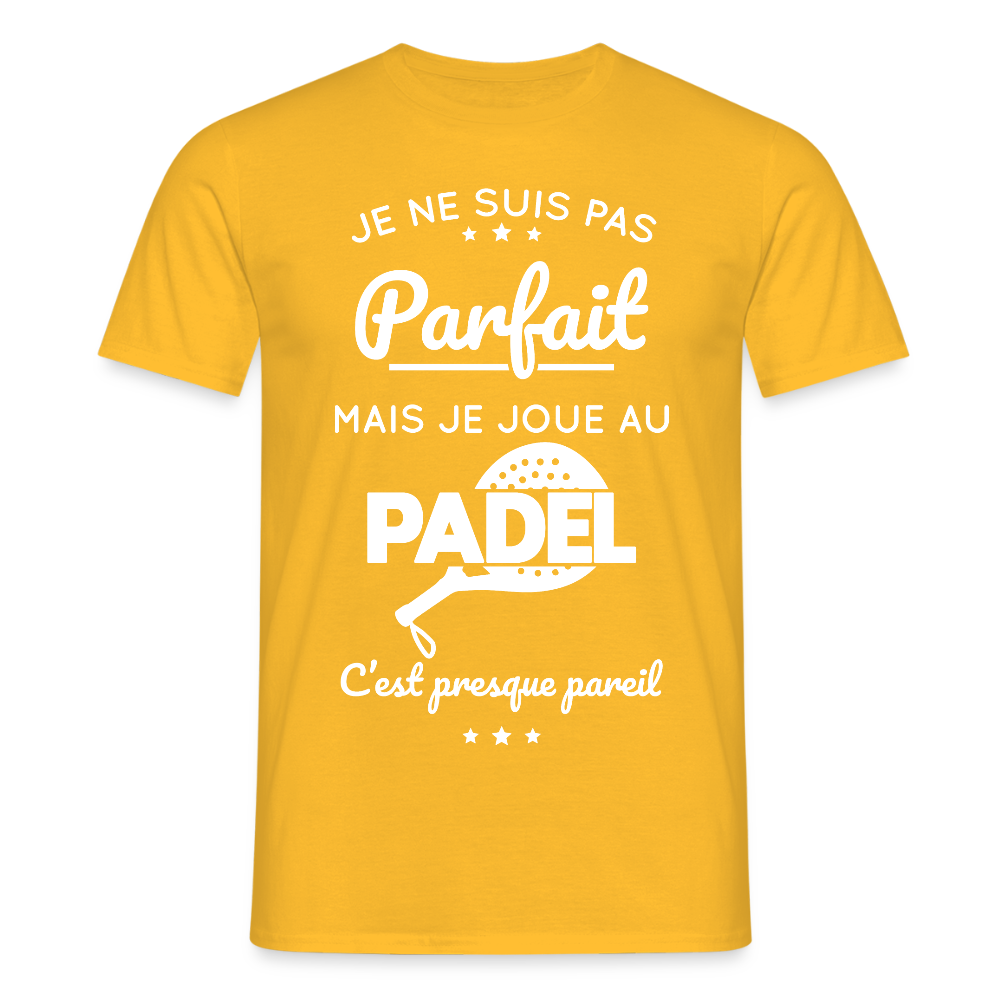 T-shirt Homme - Je Ne Suis Pas Parfait Mais Je Joue Au Padel - jaune