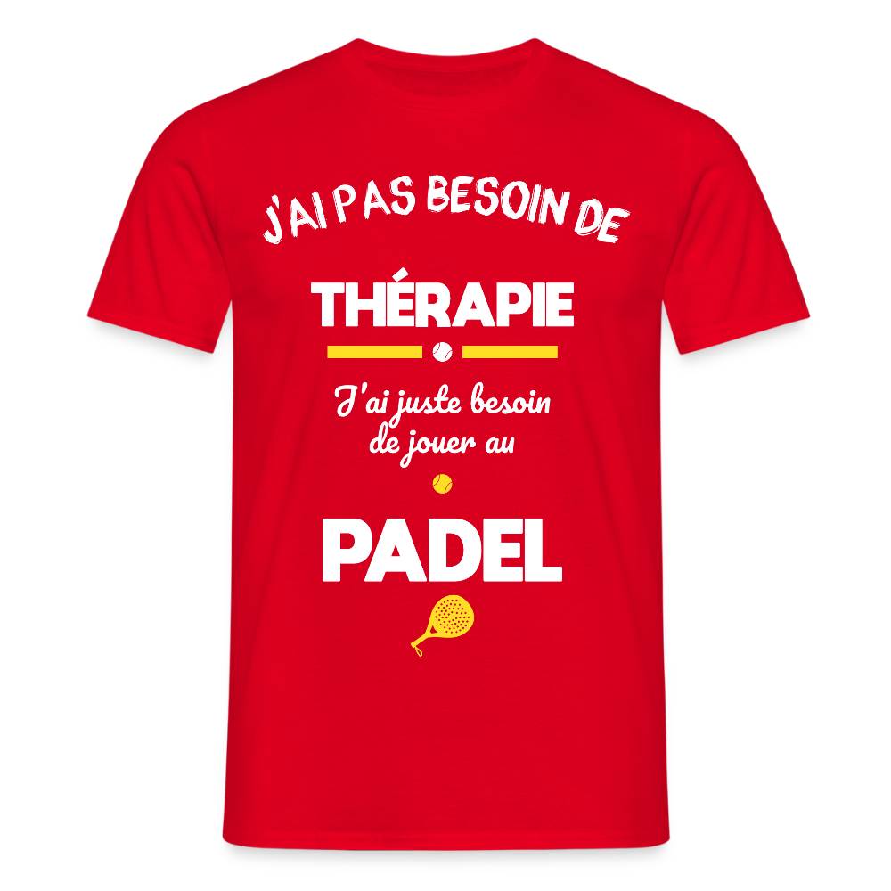 T-shirt Homme - Besoin De Jouer Au Padel - rouge
