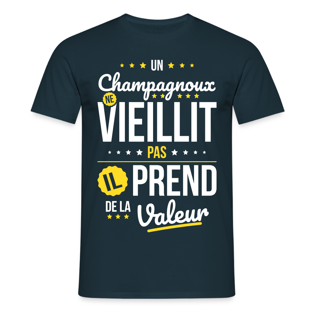 T-shirt Homme - Un Champagnoux ne vieillit pas - marine