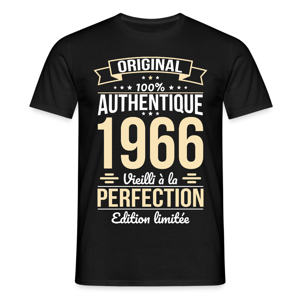 T-shirt anniversaire homme 60 ans – Original 1966 - noir