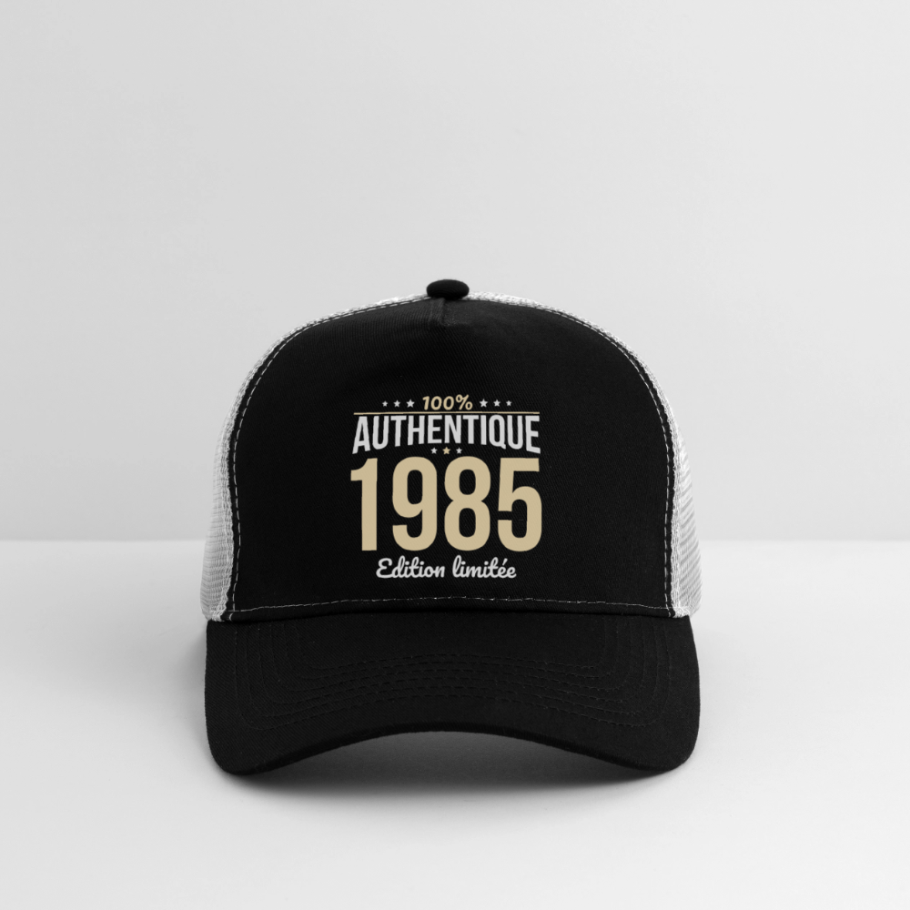 Casquette Trucker - Anniversaire 40 Ans - 100% Authentique 1985 - noir/gris pierre