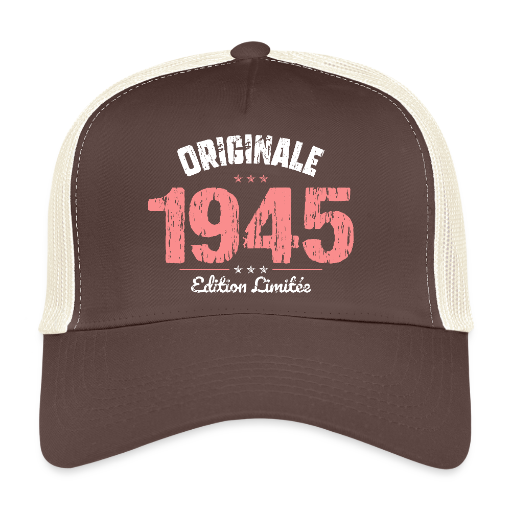 Casquette Trucker - Anniversaire 80 Ans - Originale 1945 - marron/beige