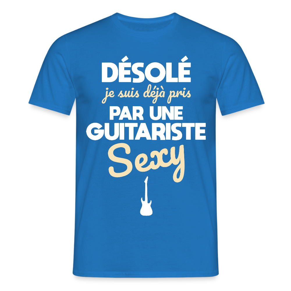 T-shirt Homme - Je suis pris par une guitariste sexy - bleu royal
