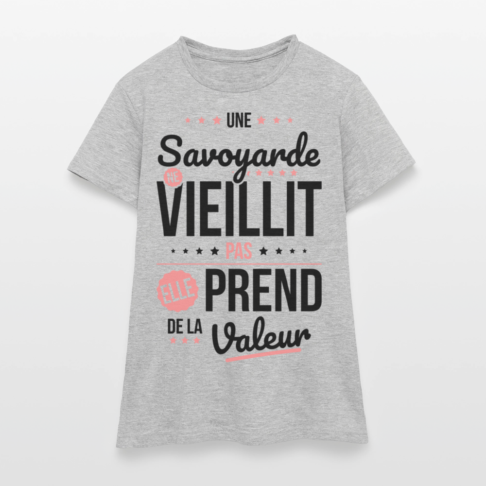 T-shirt Femme - Une Savoyarde ne vieillit pas - gris chiné
