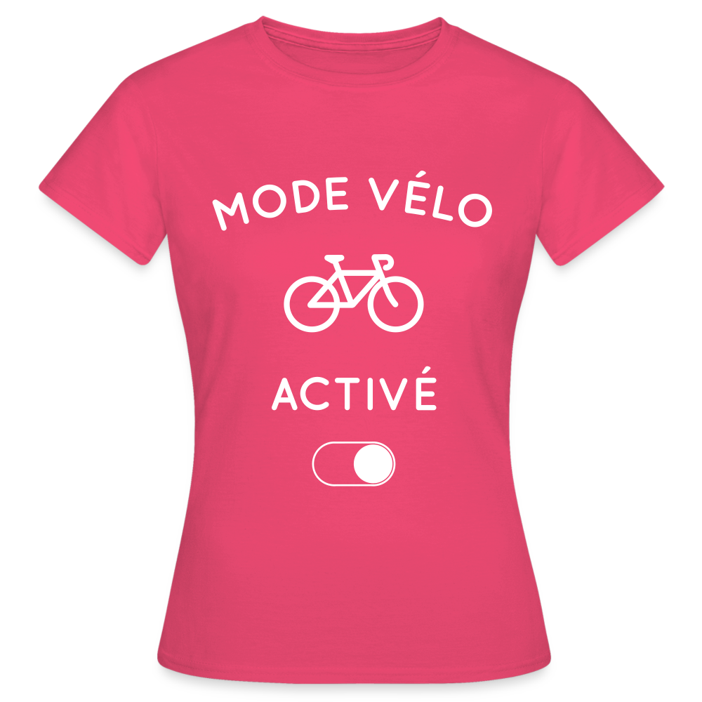 T-shirt Femme - Mode vélo activé - rose azalée