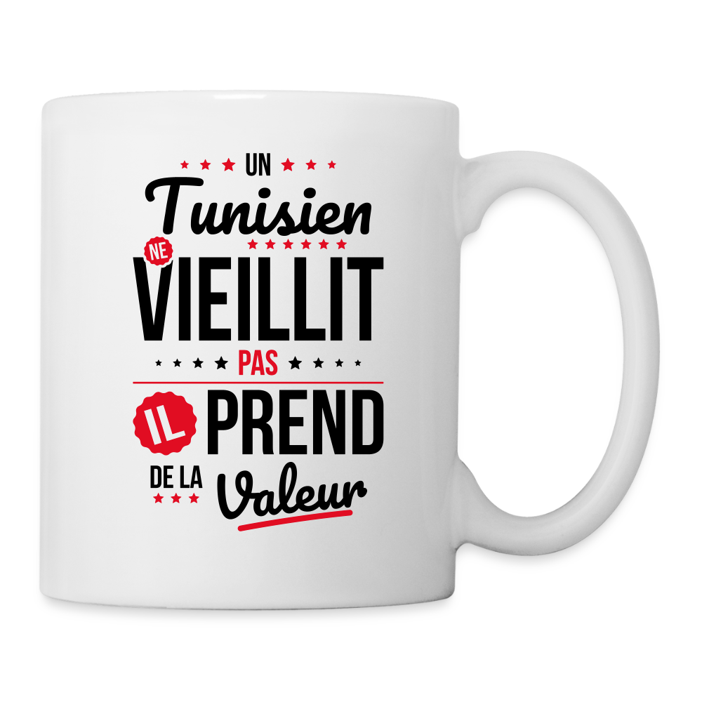 Mug blanc - Un Tunisien ne vieillit pas - blanc