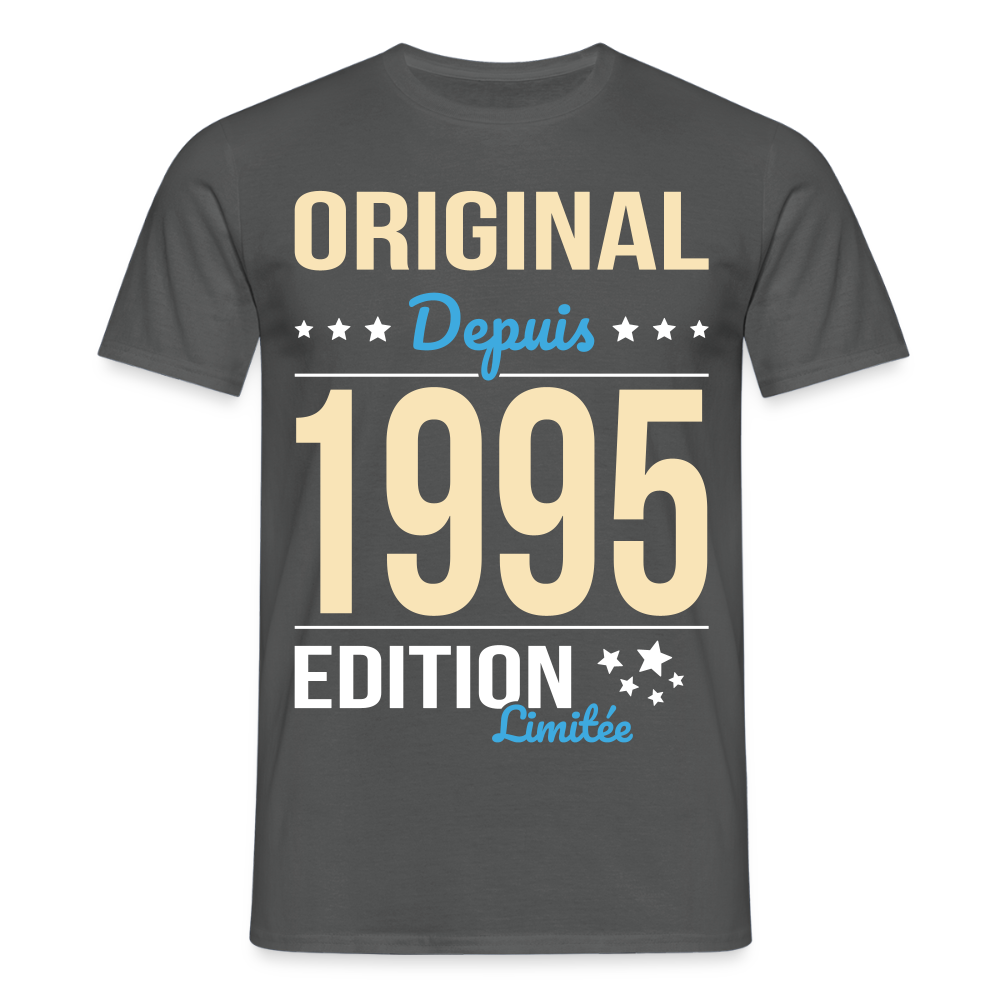 T-shirt Homme - Anniversaire 30 Ans - Original depuis 1995 - charbon