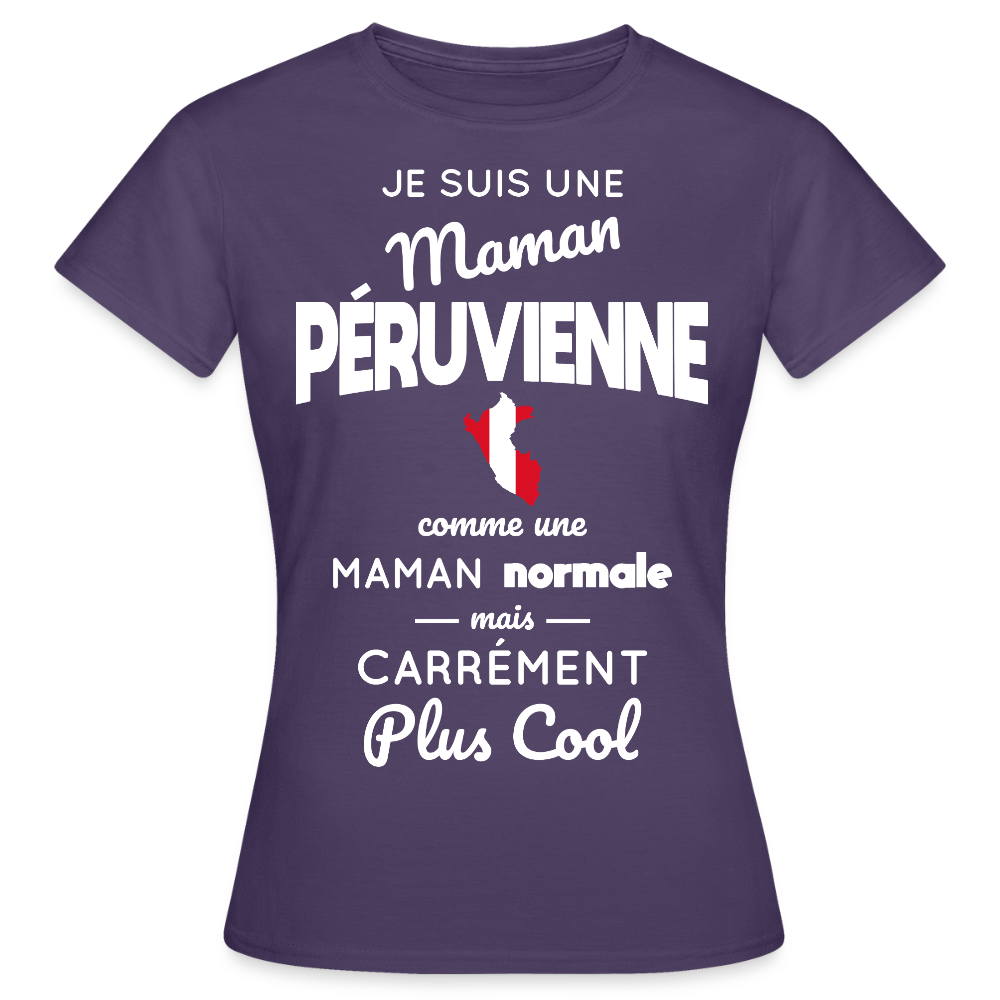 T-shirt Femme - Maman Péruvienne plus cool - violet foncé