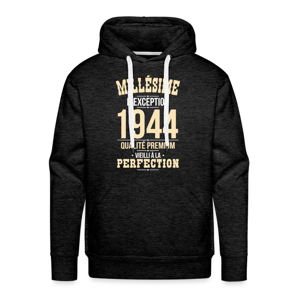 Sweat à capuche Premium Homme - Anniversaire 81 Ans - Millésime 1944 - charbon