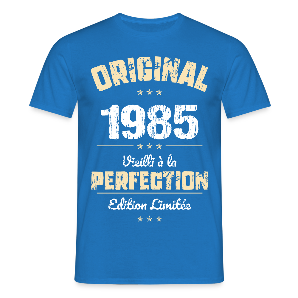 T-shirt Homme - Anniversaire 40 Ans - Original 1985 - bleu royal