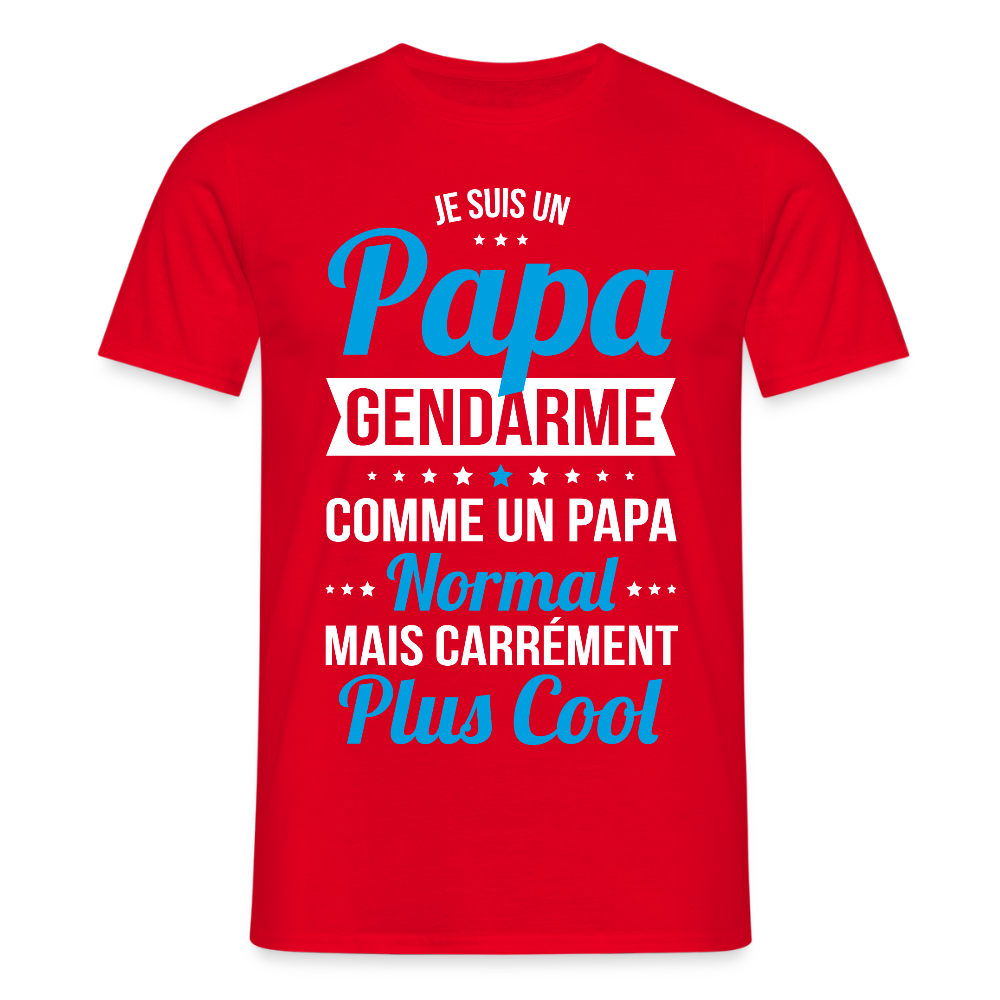 T-shirt Homme - Papa gendarme plus cool - rouge