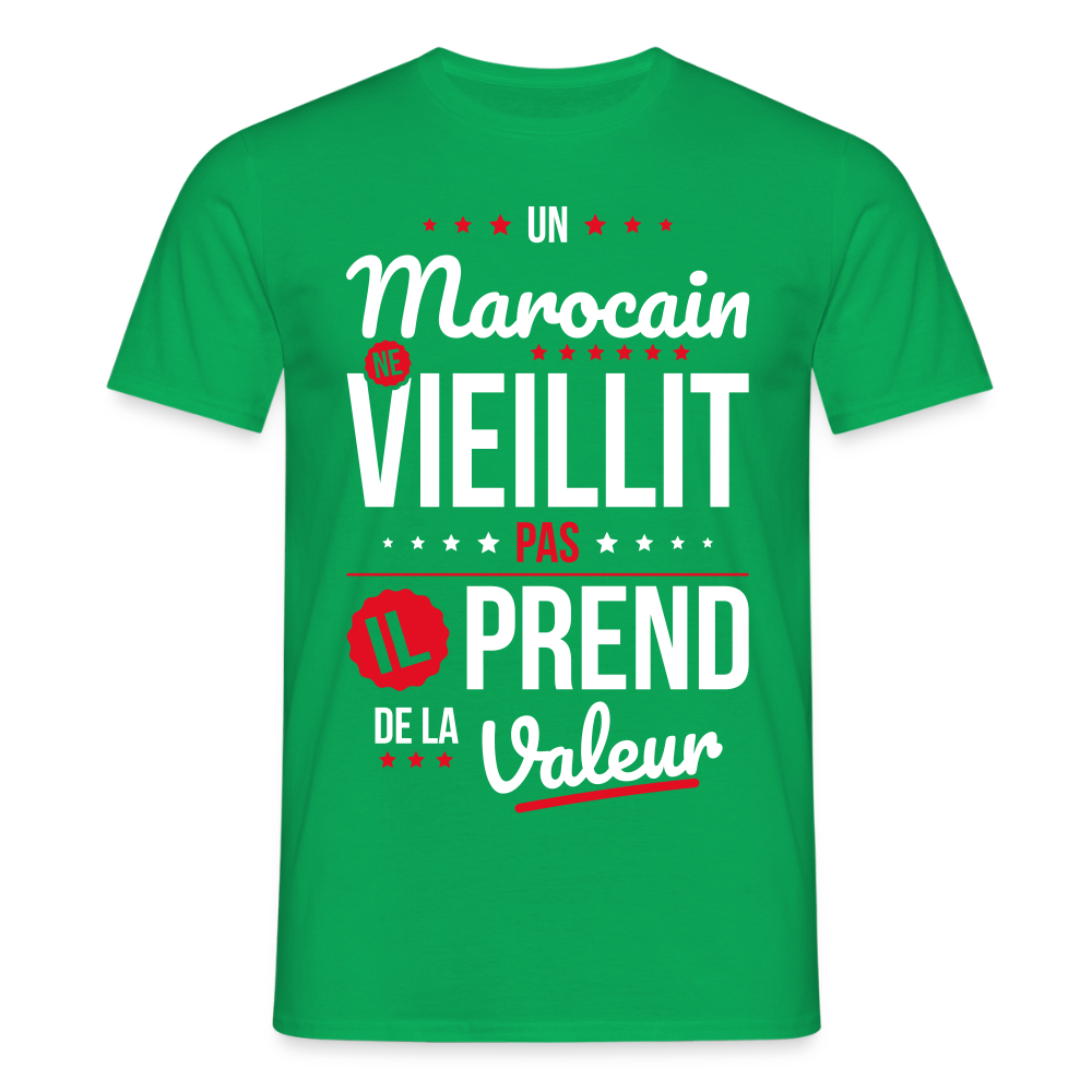 T-shirt Homme - Un Marocain ne vieillit pas - vert