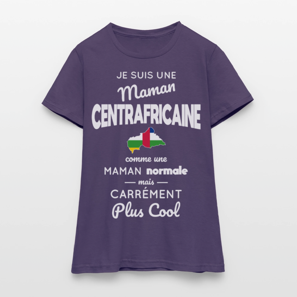T-shirt Femme - Maman Centrafricaine plus cool - violet foncé