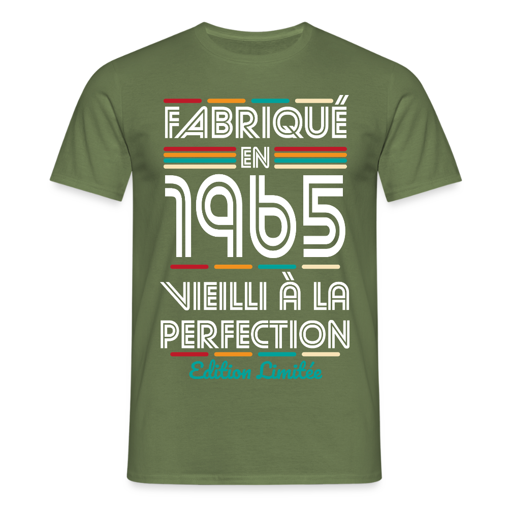 T-shirt Homme - Anniversaire 60 Ans - Fabriqué en 1965 - vert militaire
