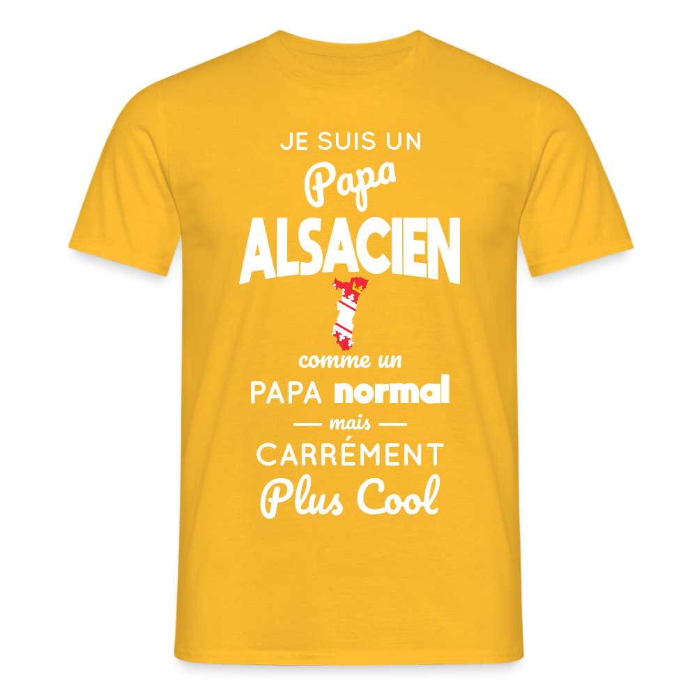 T-shirt Homme - Papa Alsacien Plus Cool - jaune