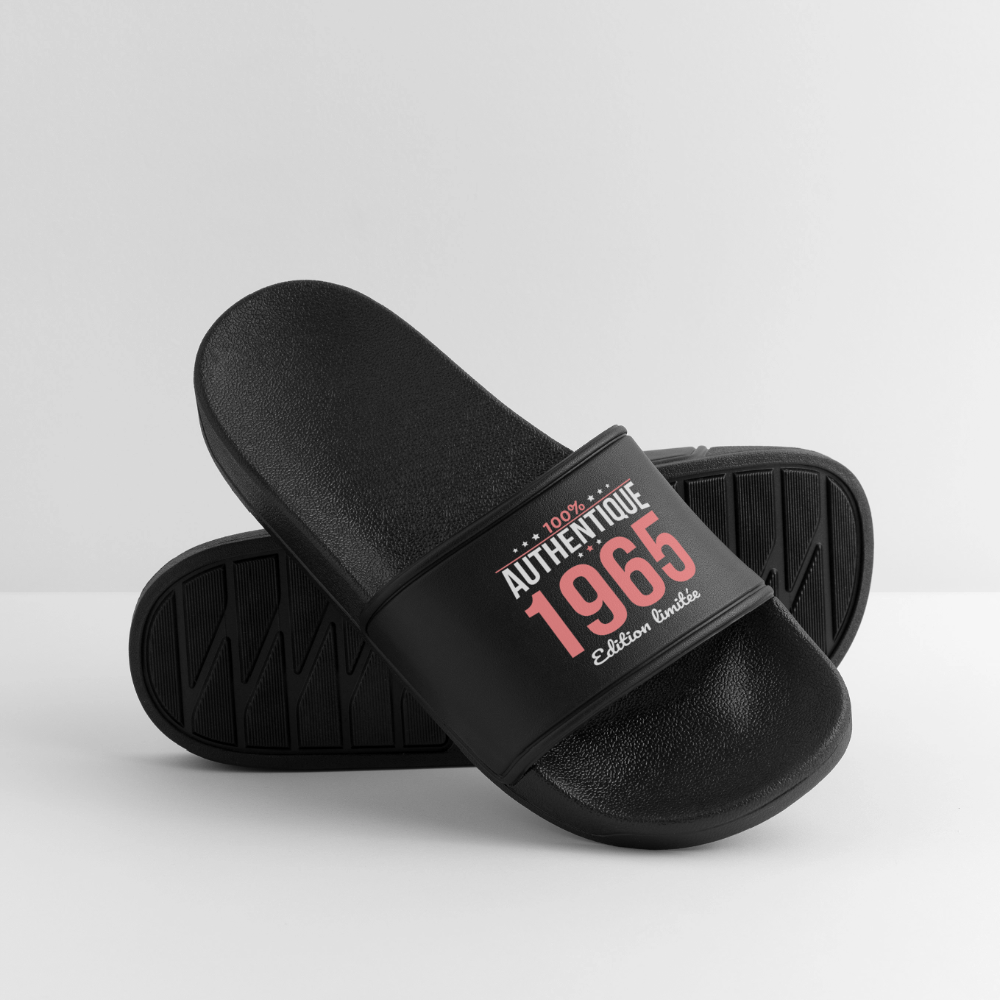 Claquettes Femme - Anniversaire 60 Ans - 100% Authentique 1965 - noir