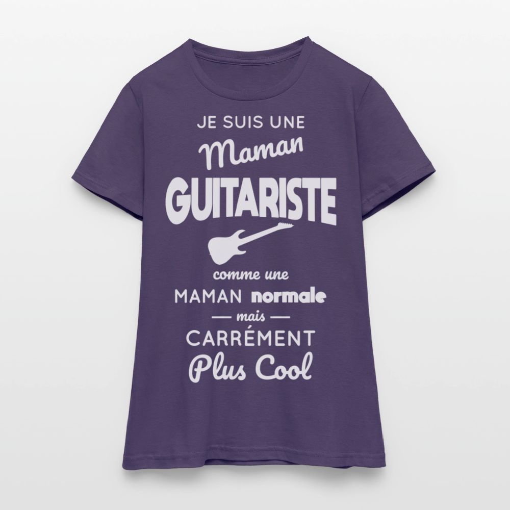T-shirt Femme - Maman guitariste plus cool - violet foncé