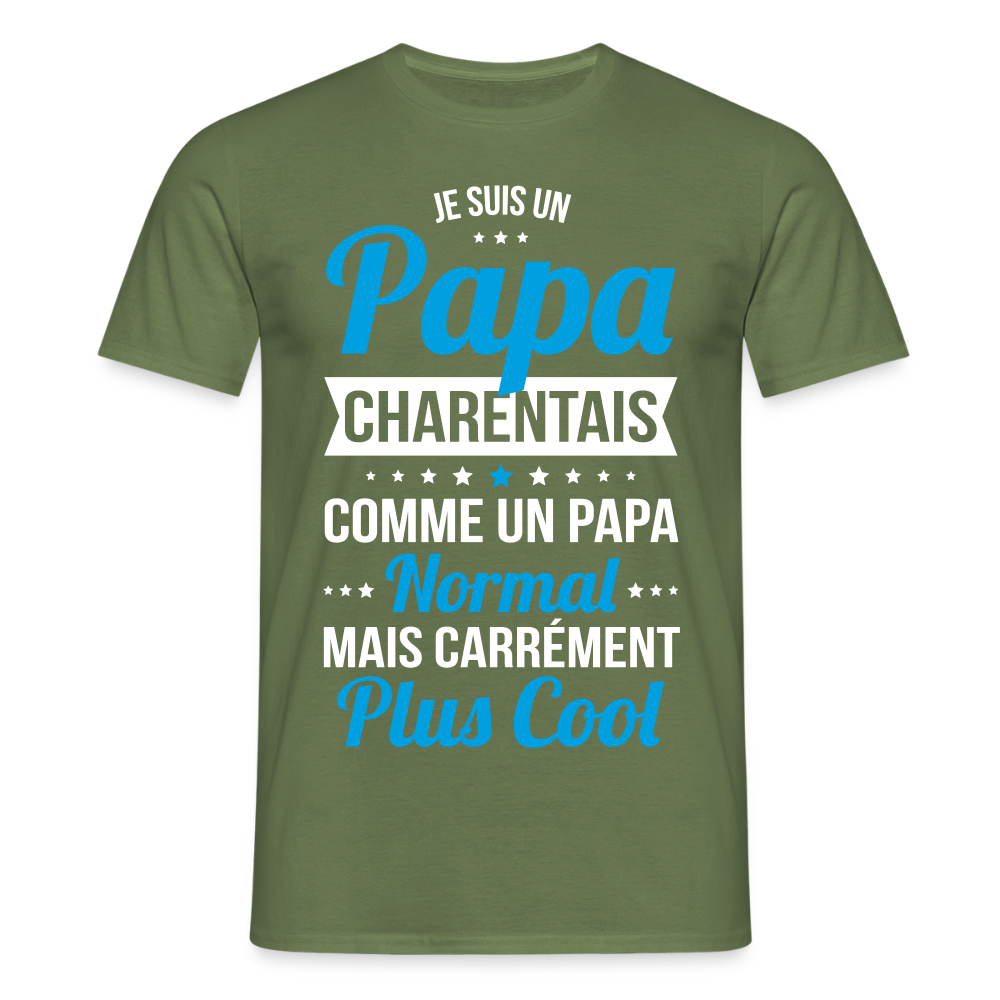 T-shirt Homme - Papa Charentais Plus Cool - vert militaire