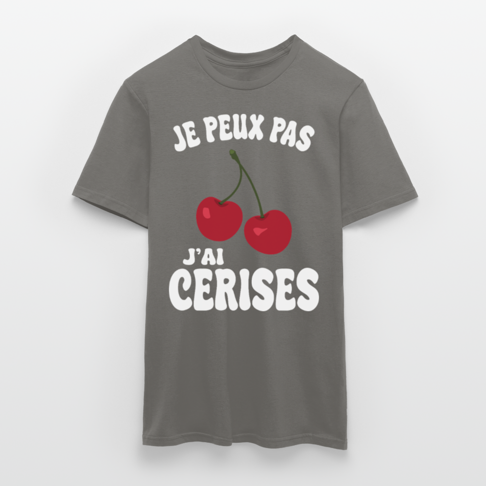 T-shirt Homme - Je peux pas j'ai cerises - gris graphite