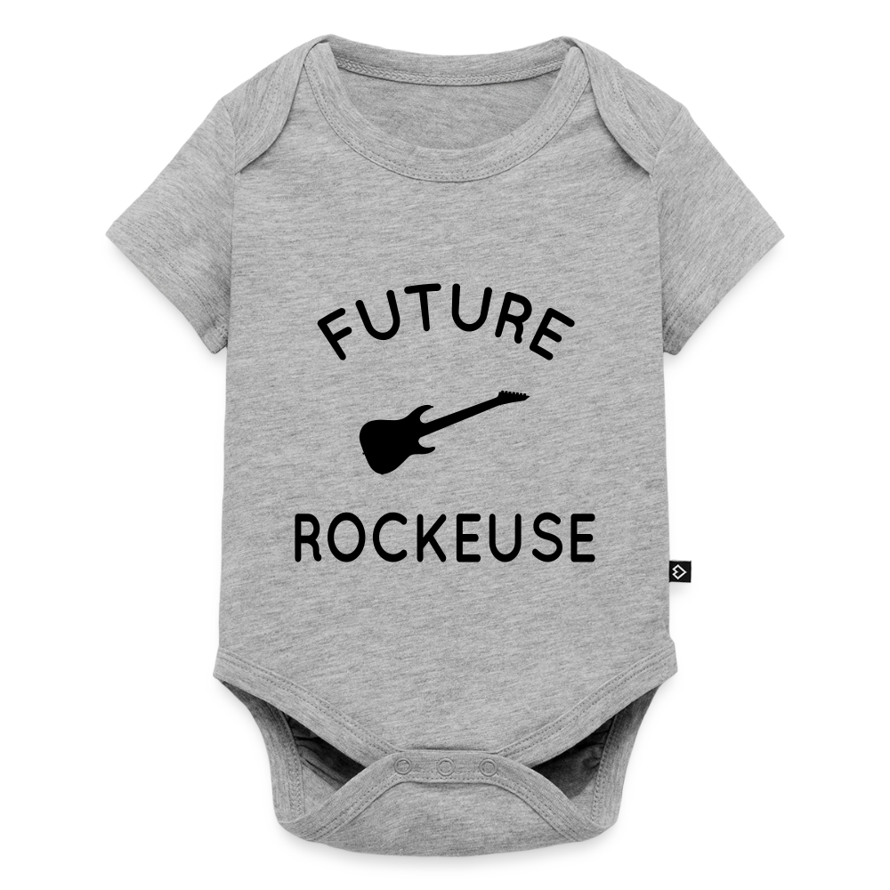 Body Bébé bio manches courtes - Future rockeuse - gris chiné