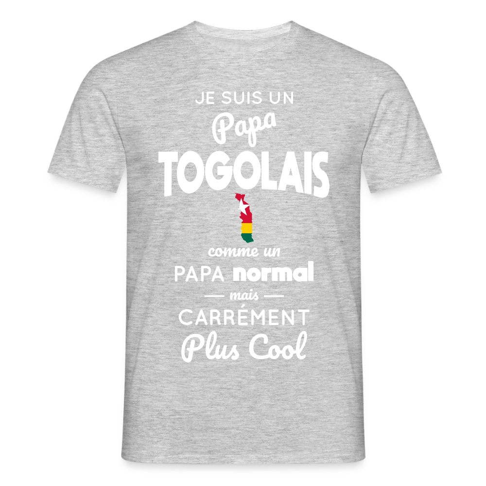 T-shirt Homme - Papa Togolais Plus Cool - gris chiné