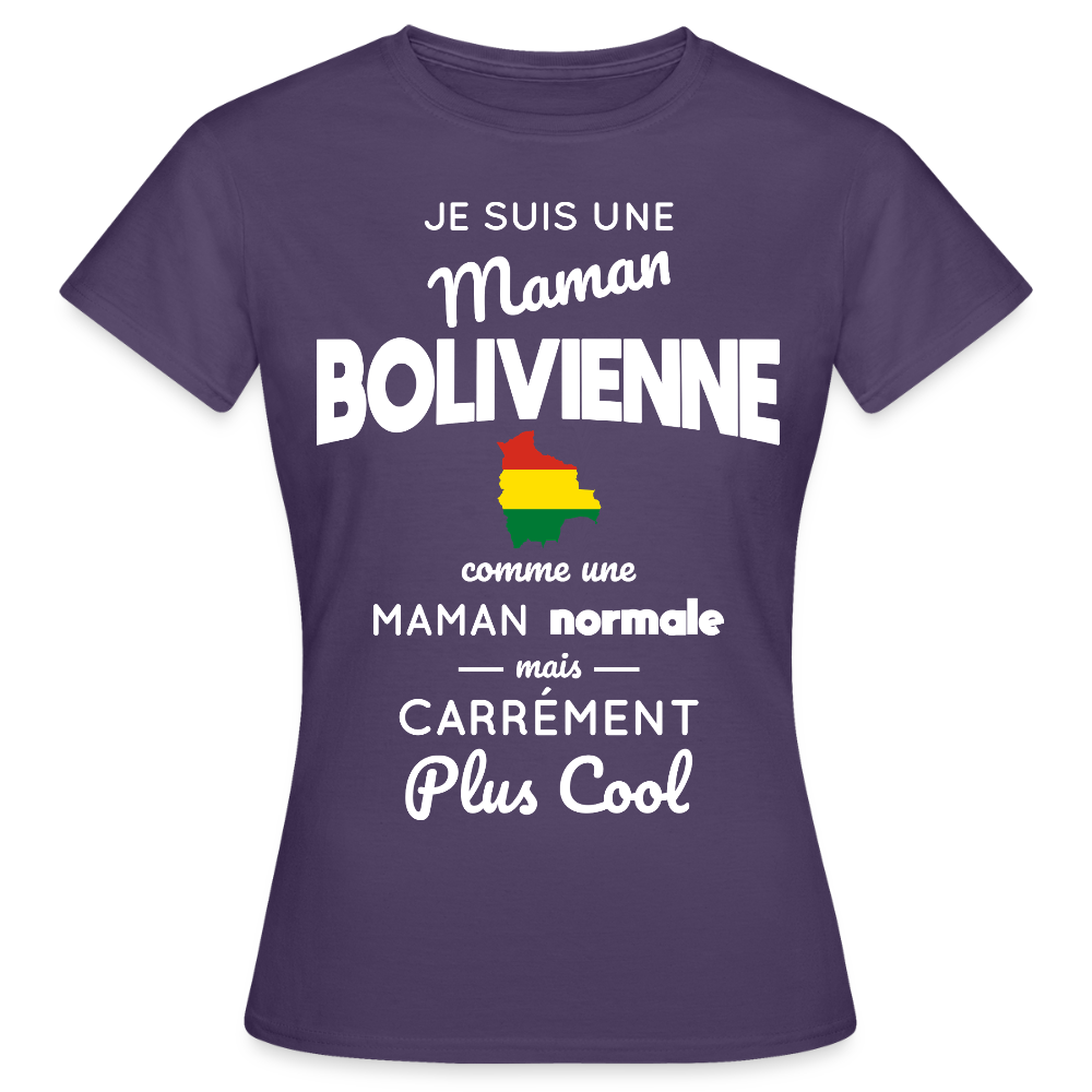 T-shirt Femme - Maman Bolivienne plus cool - violet foncé