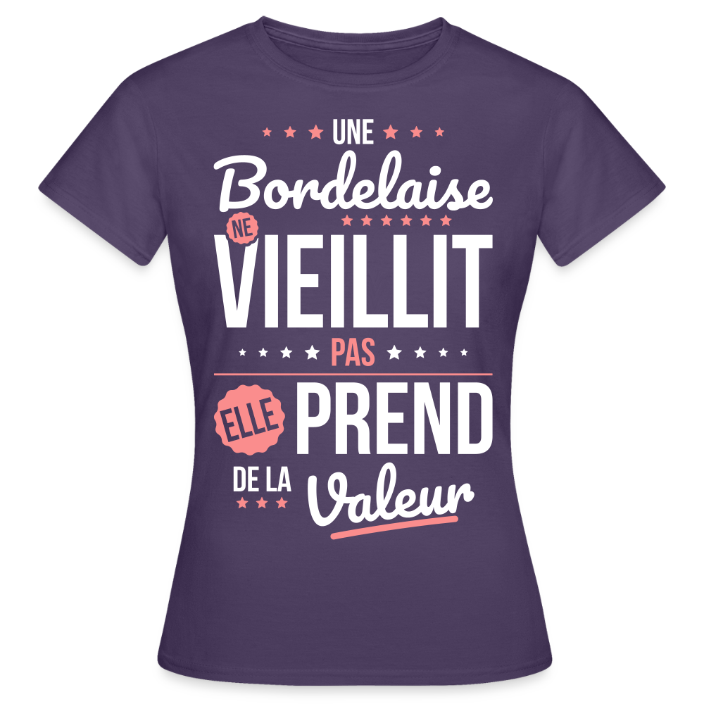 T-shirt Femme - Une Bordelaise ne vieillit pas - violet foncé