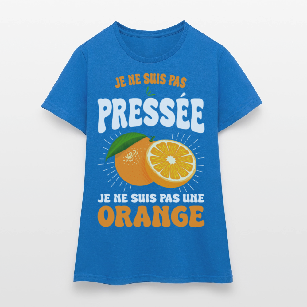 T-shirt Femme - Je ne suis pas une orange. - bleu royal