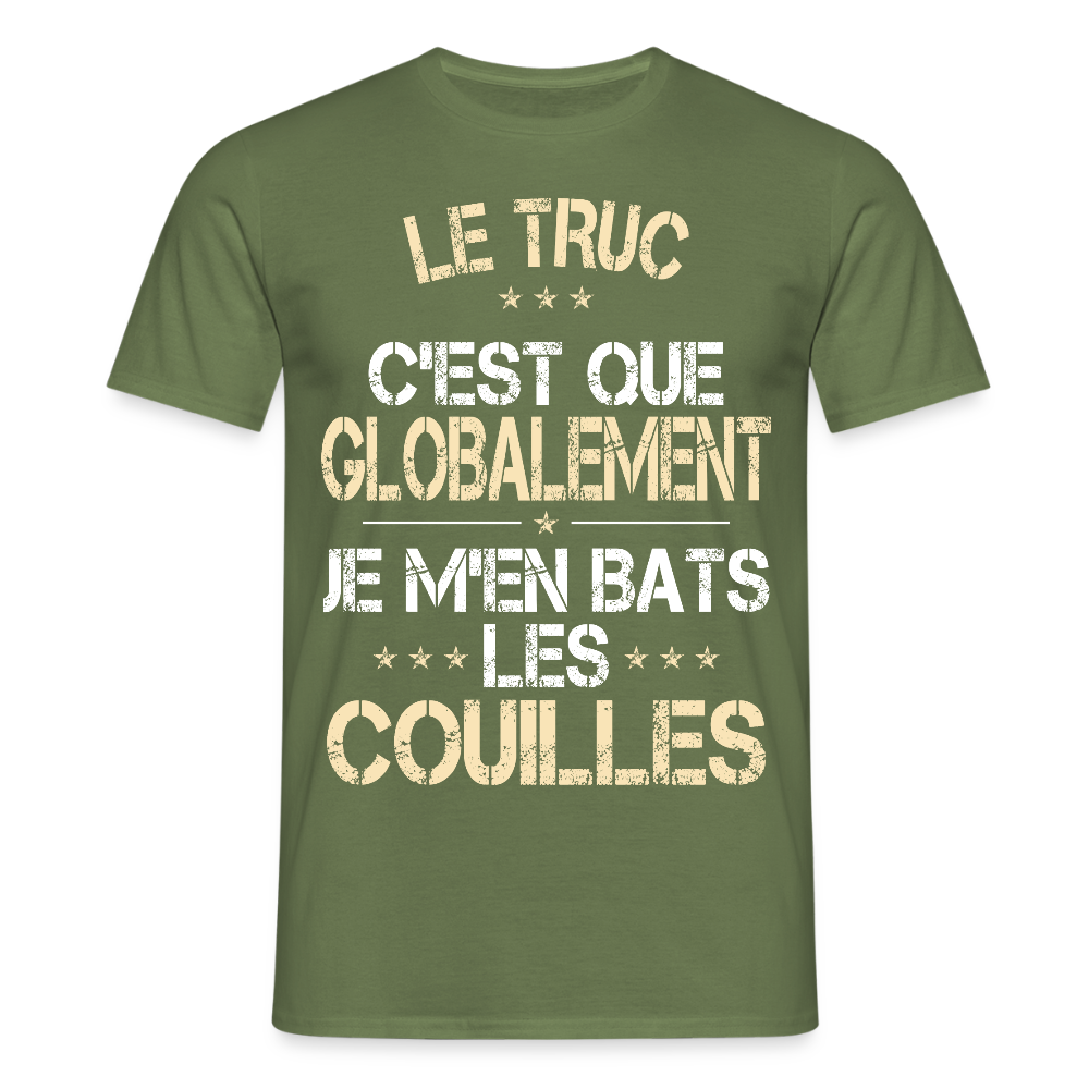 T-shirt Homme - Je m'en bats les couilles - vert militaire