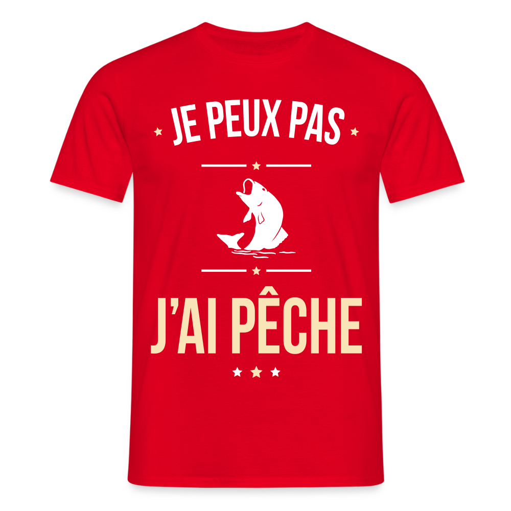 T-shirt Homme - Je peux pas j'ai Pêche - rouge