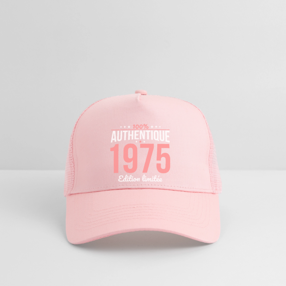 Casquette Trucker - Anniversaire 50 Ans - 100% Authentique 1975 - rose pâle