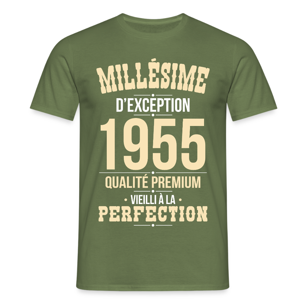 T-shirt Homme - Anniversaire 70 Ans - Millésime 1955 - vert militaire