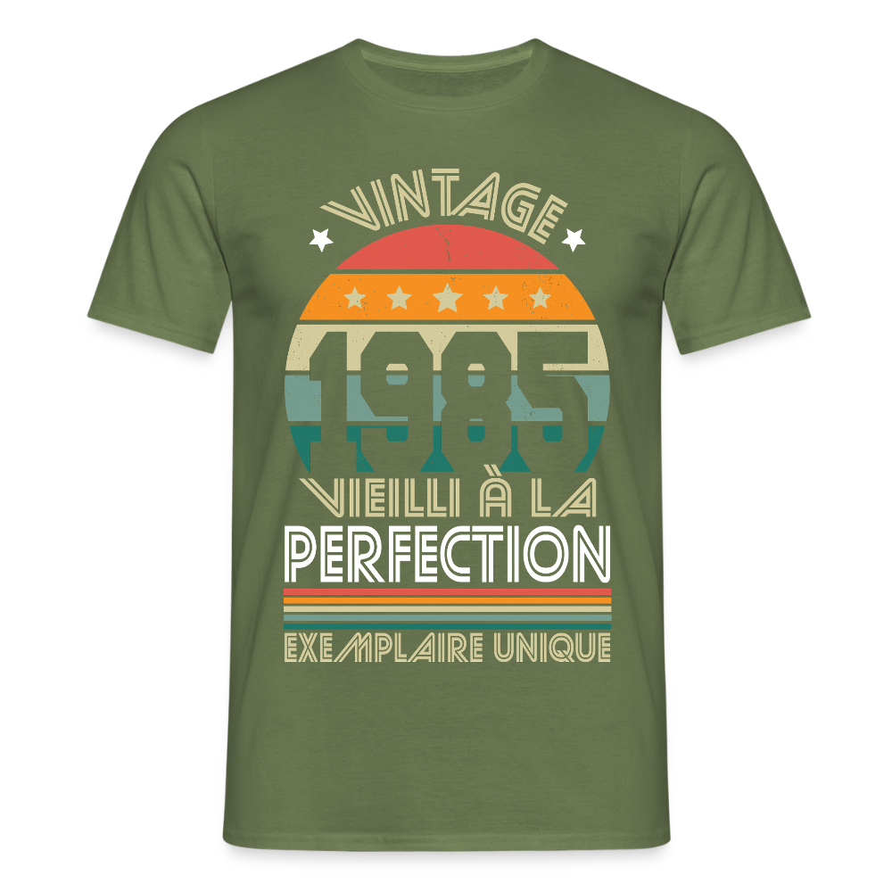 T-shirt Homme - Anniversaire 40 Ans - Vintage 1985 - vert militaire