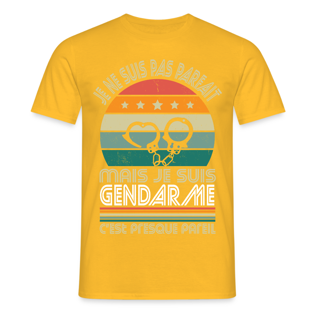T-shirt Homme - Je ne suis pas parfait mais je suis Gendarme - jaune