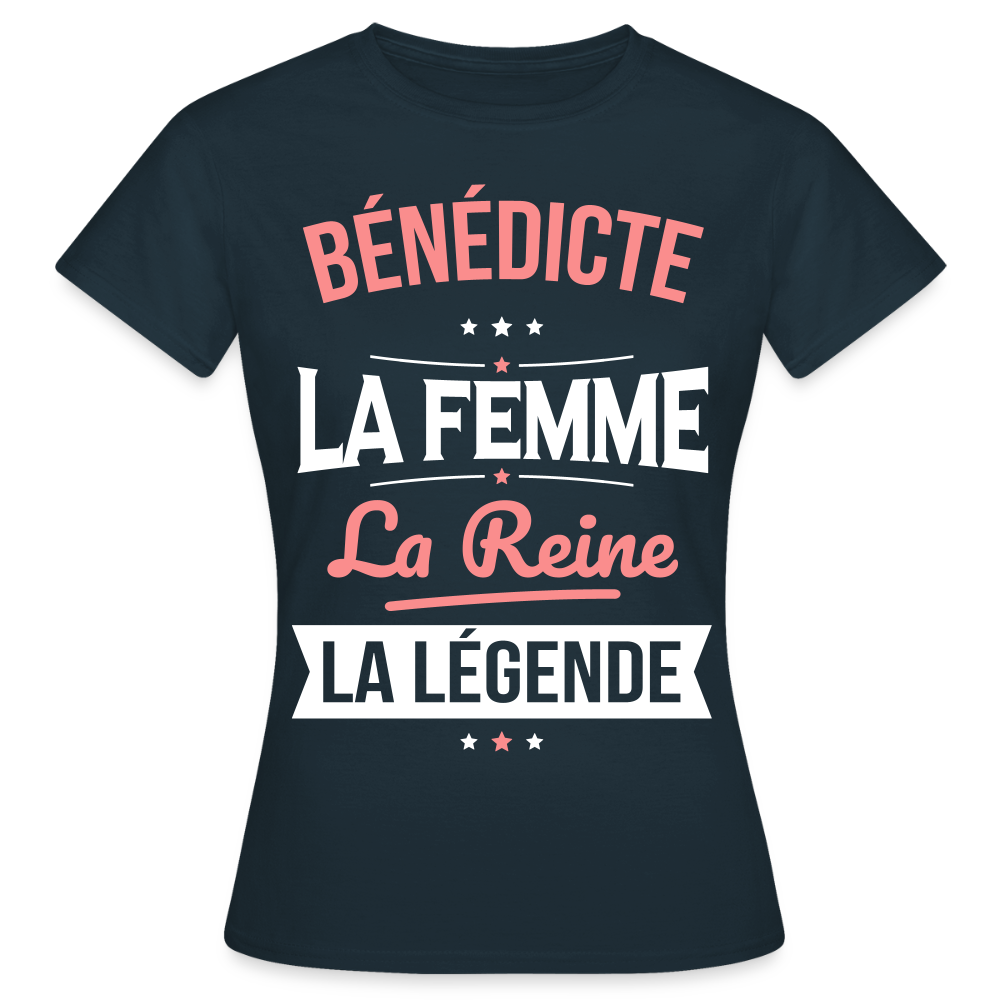 T-shirt Femme - Bénédicte - la Femme - la Reine - la Légende - marine