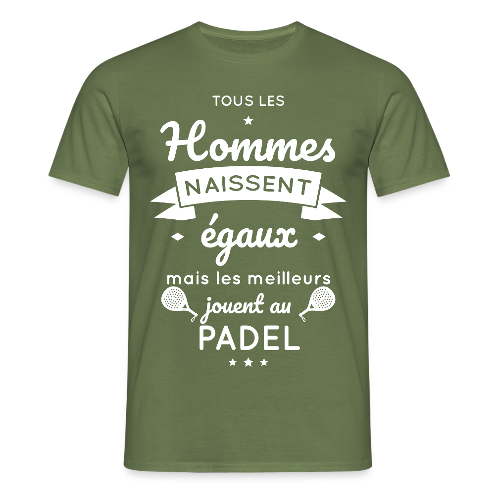 T-shirt Homme - Les Meilleurs Jouent Au Padel - vert militaire