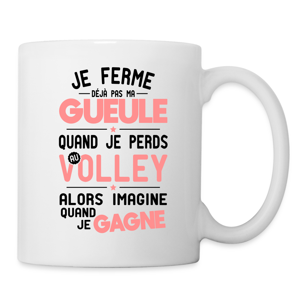 Mug blanc - Je ferme pas ma gueule quand je perds au volley - blanc