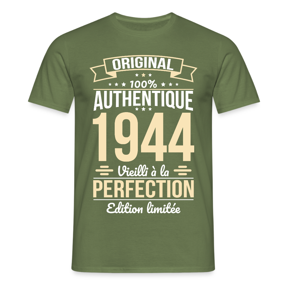 T-shirt Homme - Anniversaire 81 Ans - Original 1944 - vert militaire